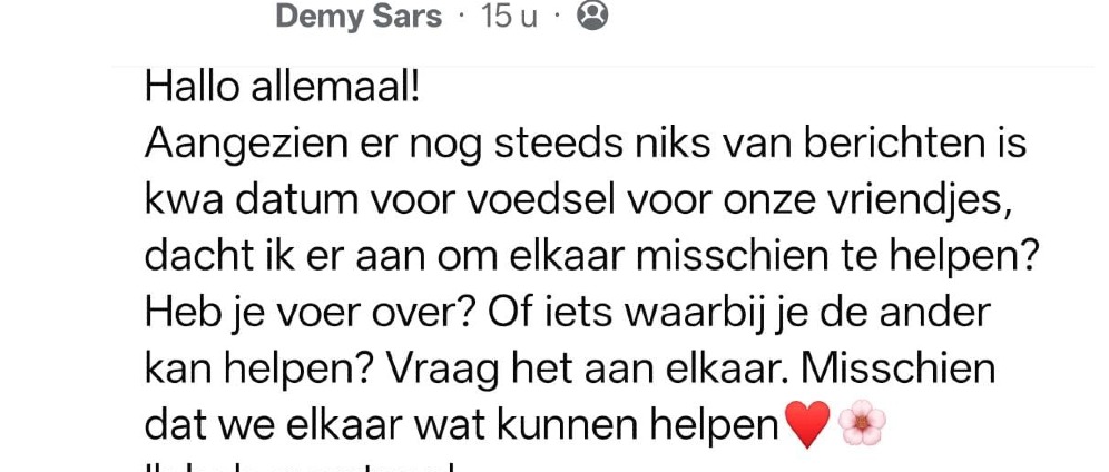 Geld inzamelen | DIEREN VOEDSELBANK door ziekte is er geen uitgiftes | Doneeractie