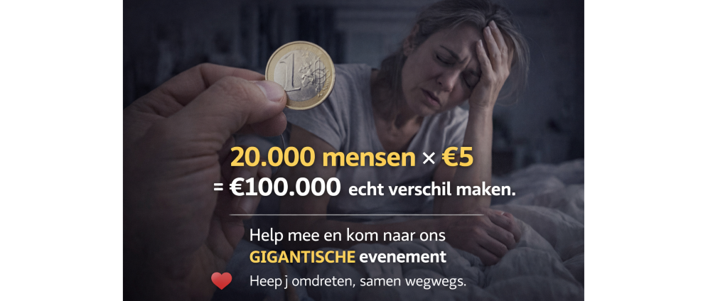 Geld inzamelen | 1 per persoon help 100.000 mensen samen 100.000 ophalen | Doneeractie