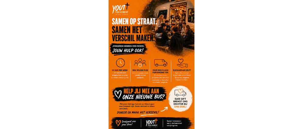 Geld inzamelen | Nieuwe bus Youth for Christ | Doneeractie