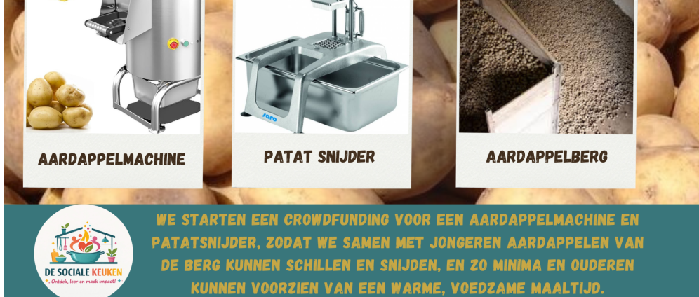 Geld inzamelen | Jongeren in actie voor warme maaltijden én tegen verspilling help ons aan een aardappelschilmachine. | Doneeractie
