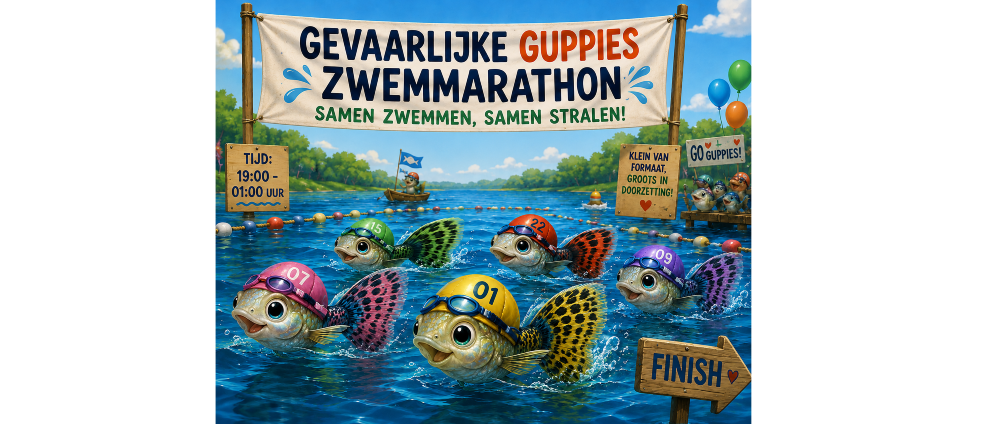 Geld inzamelen | Zwemmarathon 2026 De Gevaarlijke Guppies | Doneeractie