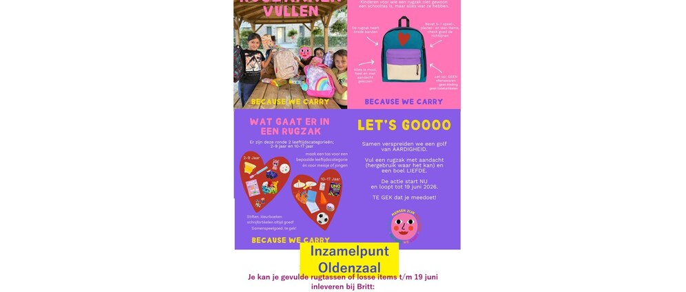 Geld inzamelen | Rugzakken inzamelingsactie voor kinderen in nood | Doneeractie