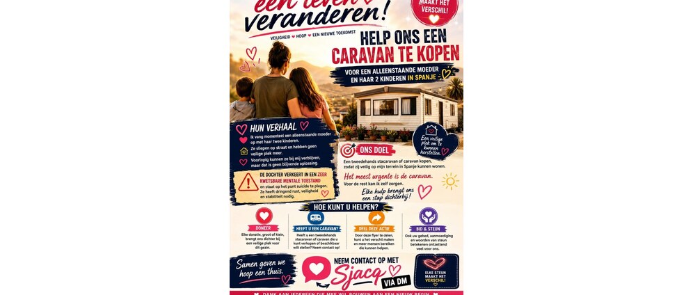 Geld inzamelen | Help een gezin aan een onderdak | Doneeractie
