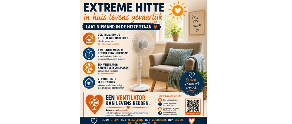 Geld inzamelen | Geen hittestress meer voor kwestbare mensen zonder buget! | Doneeractie