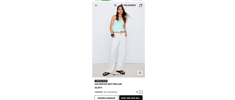 Geld inzamelen | Teal Topje Bershka | Doneeractie