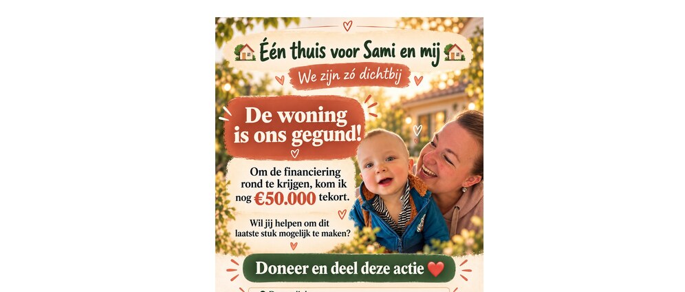 Help Maud en Sami één thuis voor moeder zoon! | Geld inzamelen