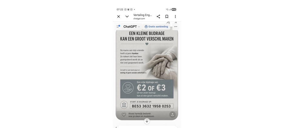 Geld inzamelen | Vrije bijdrage voor operatie schoonmama die amputatie van haar been riskeert | Doneeractie