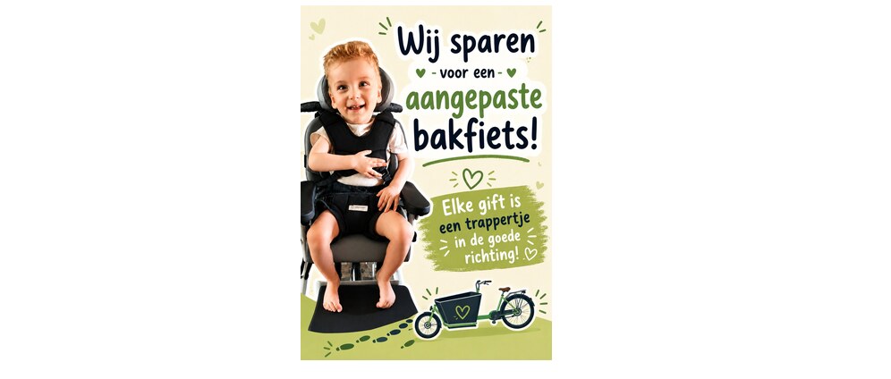 Geld inzamelen | Aangepaste bakfiets voor Noah | Doneeractie