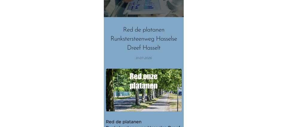 Geld inzamelen | Red onze platanen Hasseltse Dreef | Doneeractie