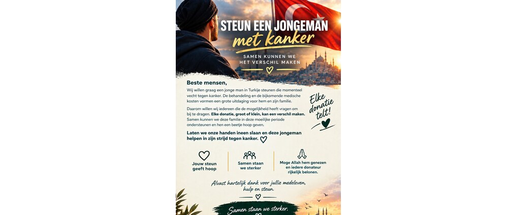 Geld inzamelen | Steun een jongeman met kanker | Doneeractie